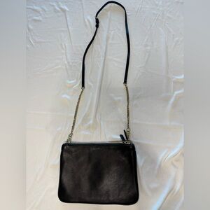 Sandro black leather crossbody bag